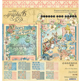 Alice's Tea Party  Graphic 45 Double-Sided Paper Pad 8"X8" 24/Pkg