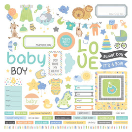 PhotoPlay Hush Little Baby Stickers 12"X12"    Baby Boy Elements