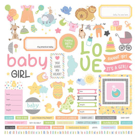 PhotoPlay Hush Little Baby Stickers 12"X12"    Baby Girl Elements