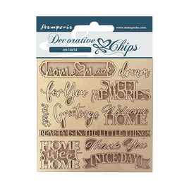 Casa Granada Quotes - Stamperia Decorative Chips 5.5"X5.5"