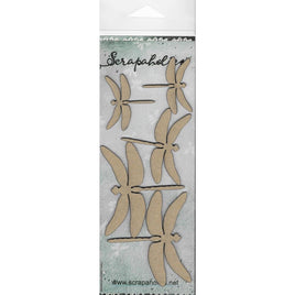 Dragonflies 2, 5/Pkg, 1.5" To 2.5" - Scrapaholics Laser Cut Chipboard 1.8mm Thick