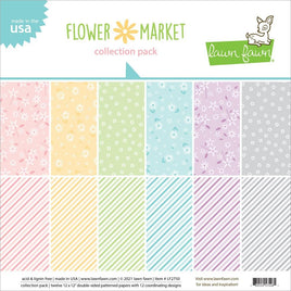 Lawn Fawn Double-Sided Collection Pack 12"X12" 12/Pkg     Flower Market, 6 Designs