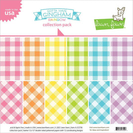 Lawn Fawn Double-Sided Collection Pack 12"X12" 12/Pkg     Gotta Have Gingham Rainbow, 6 Designs