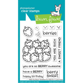 How You Bean? Strawberries Add-On- Lawn Fawn Clear Stamp 3"x4"