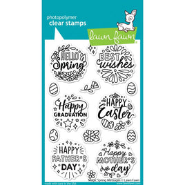 Magic Spring Messages - Lawn Fawn Clear Stamp 4"x6"
