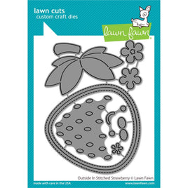 Outside In Stitched Strawberry  - Lawn Fawn Craft Die