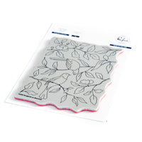 Pinkfresh Studio Cling Rubber Background Stamp A2-Songbirds On Branches