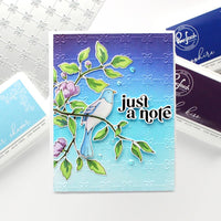 Pinkfresh Studio Cling Rubber Background Stamp A2-Songbirds On Branches