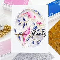 Songbirds On Branches - Pinkfresh Studio Hot Foil Plate