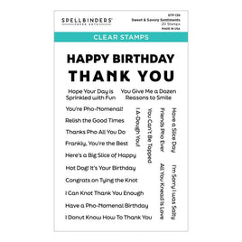 Sweet & Savory Sentiments- Warm Wishes - Spellbinders Clear Acrylic Stamps