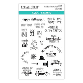 Boo Dance Party Sentiments - Spellbinders Clear Acrylic Stamps