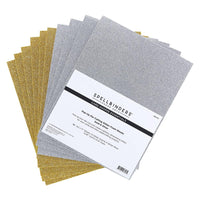Gold & Silver - Spellbinders Glitter Foam Sheets 8.5"X11" 10/Pkg