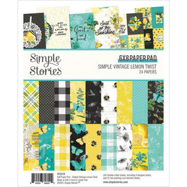 Simple Vintage Lemon Twist - Simple Stories Double-Sided Paper Pad 6"X8" 24/Pkg
