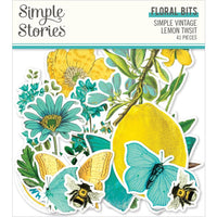 Floral - Simple Vintage Lemon Twist Bits & Pieces Die-Cuts 41/Pkg