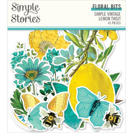 Floral - Simple Vintage Lemon Twist Bits & Pieces Die-Cuts 41/Pkg