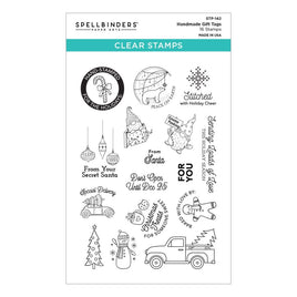 Handmade Gift Tags - Tinsel Time - Spellbinders Clear Acrylic Stamps