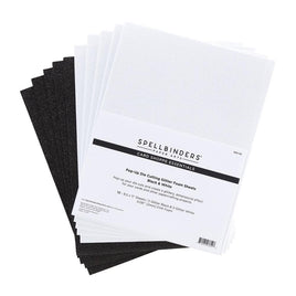 Black & White- Spellbinders Glitter Foam Sheets 8.5"X11" 10/Pkg