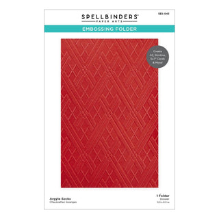 Argyle Socks- Gnome For Christmas - Spellbinders Embossing Folder
