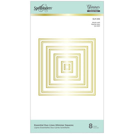 Glimmer Squares - Spellbinders Glimmer Hot Foil Plate Essential Duo Lines