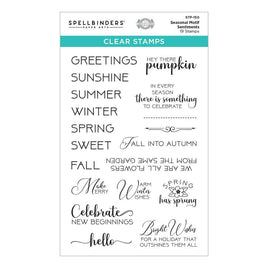 Seasonal Motif Sentiments - Spellbinders Clear Acrylic Stamps By Becca Feeken