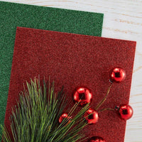 Red & Green - Spellbinders Glitter Foam Sheets 8.5"X11" 10/Pkg