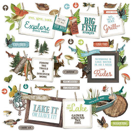 Simple Vintage Lakeside Cardstock Stickers 12"X12"   Banner