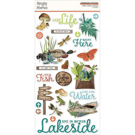 Simple Vintage Lakeside Chipboard Stickers 6"X12"