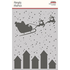 Santa's Sleigh - Simple Stories Hearth & Holiday Stencil 6"X8"