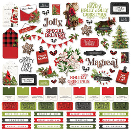 Combo - Simple Vintage Christmas Lodge Cardstock Stickers 12"X12"