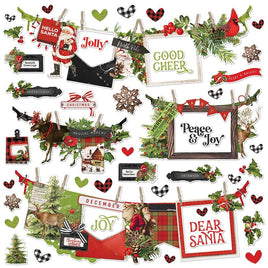 Banner - Simple Vintage Christmas Lodge Cardstock Stickers 12"X12"
