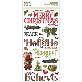 Simple Vintage Christmas Lodge Foam Stickers 50/Pkg