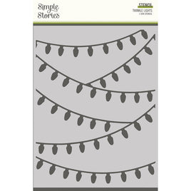 Twinkle Lights - Simple Vintage Christmas Lodge Stencil 6"X8"