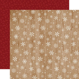Echo Park Paper  Gnome For Christmas Double-Sided Cardstock 12"X12" Woodgrain Snowflakes
