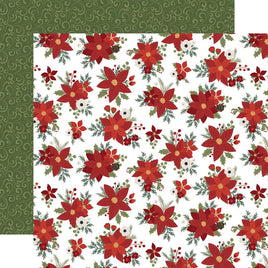 Echo Park Paper  Gnome For Christmas Double-Sided Cardstock 12"X12" Santa's Poinsettias