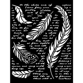 Feathers, Our Way   Stamperia Stencil 7.87"X9.84"