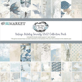Vintage Artistry Serenity - 49 And Market Collection Pack 12"X12"