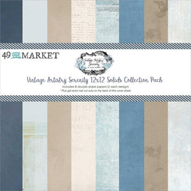 Vintage Artistry Serenity Solids - 49 And Market Collection Pack 12"X12"