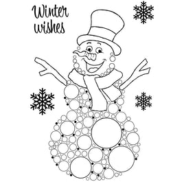 Singles Big Bubble Snowman - Woodware Clear Stamp 4"X6"