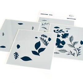 Fall Foliage Layering - Pinkfresh Studio Stencils 4.25"X5.25" 5/Pkg