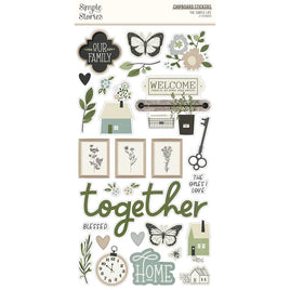 The Simple Life Chipboard Stickers 6"X12"