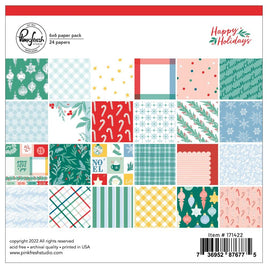 Happy Holidays - PinkFresh Studio Double-Sided Paper Pack 6"X6" 24/Pkg
