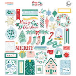 Happy Holidays - PinkFresh Ephemera Cardstock Die-Cuts
