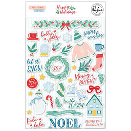 Happy Holidays - PinkFresh Puffy Stickers