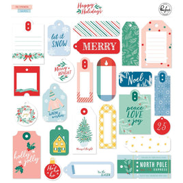 Happy Holidays - PinkFresh Tag Ephemera Cardstock Die-Cuts