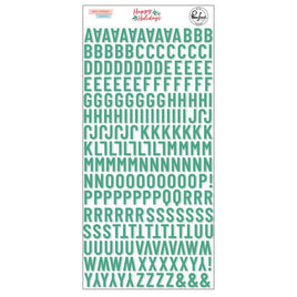 Happy Holidays Aqua - PinkFresh Puffy Alpha Stickers
