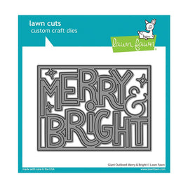 Giant Outlined Merry & Bright - Lawn Cuts Custom Craft Die