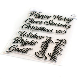 Brushed Sentiments Holiday - Pinkfresh Studio Clear Stamp Set 6"X8"