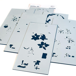 Holiday Elements Layering - Pinkfresh Studio Stencils 4"X9" 6/Pkg