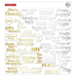 Sentiments 4 Holiday - Pinkfresh Foiled Ephemera Pack 39/Pkg