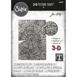 Tree Rings - Sizzix 3D Texture Fades Embossing Folder By Tim Holtz
